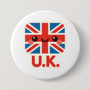 かわいいイギリス国旗 – かわいいイギリスデザイン 缶バッジ