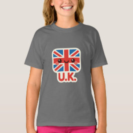 かわいいイギリス国旗 – かわいいイギリスデザイン Tシャツ
