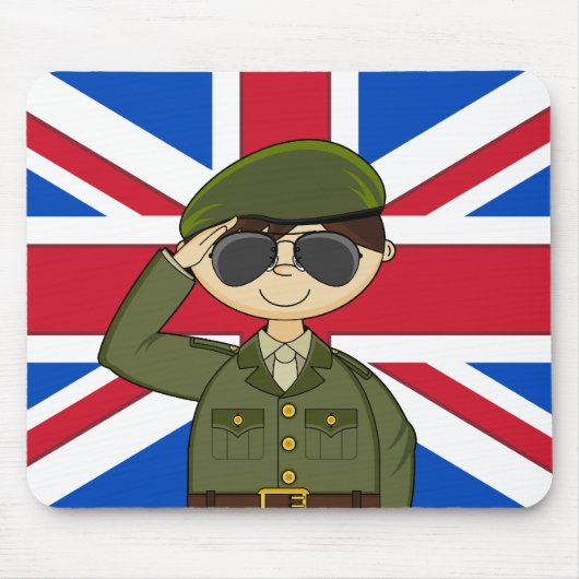 かわいいイギリス陸軍の兵士のマウスパッド マウスパッド (正面)