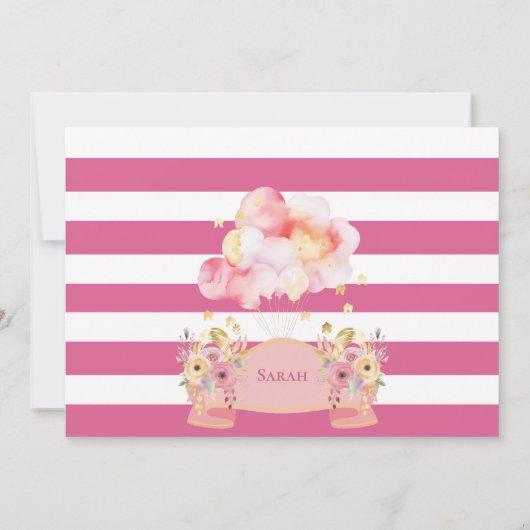 かわいいイスラムの赤ちゃん女の子の誕生発表 案内状 (裏面)