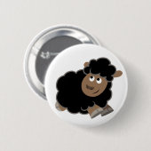 かわいいイタズラな漫画の羊ボタン 缶バッジ (正面&裏面)