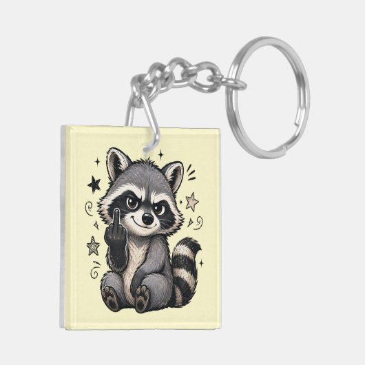 かわいいイタズラアライグマの態度 キーホルダー (裏面左)