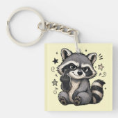 かわいいイタズラアライグマの態度 キーホルダー (正面)