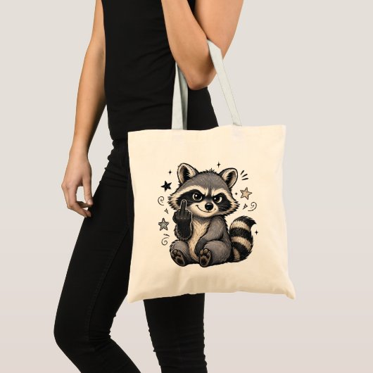 かわいいイタズラアライグマの態度 トートバッグ (正面(商品))