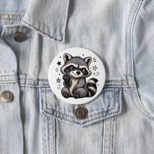 かわいいイタズラアライグマの態度 缶バッジ (インサイチュ)