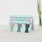 かわいいイタリアングレイハウンズ漫画の犬の母バレンタイン シーズンカード (正面)