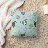 かわいいイタリアングレイハウンド復活祭の卵の漫画のパターン クッション (ブランケット)