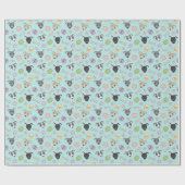 かわいいイタリアングレイハウンド復活祭の卵の漫画のパターン ラッピングペーパー (フラット)