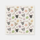 かわいいイタリアングレイハウンド犬イースターエッグパターン スタンダードカクテルナプキン (正面)