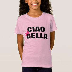 かわいいイタリアンチャオベラかわいい女の子のTシャツデザイン Tシャツ