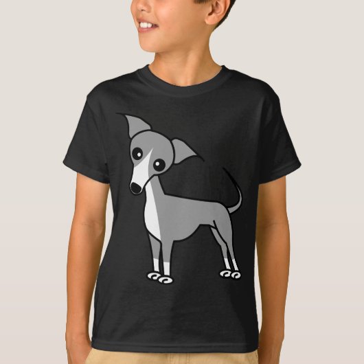 かわいいイタリアン・グレーハウンド-灰色 Tシャツ (正面)