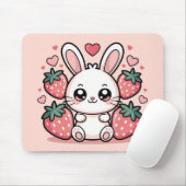 かわいいイチゴうさぎマウスパッド マウスパッド (マウス)