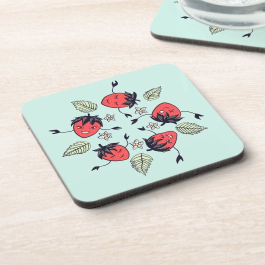 かわいいイチゴかわいいフルーツ コースター (左側)