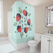 かわいいイチゴかわいいフルーツ シャワーカーテン (インサイチュ)