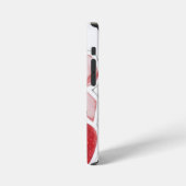 かわいいイチゴとピンクのリボンのリボン付きの美しいスパイラル iPhoneケース (左側面)
