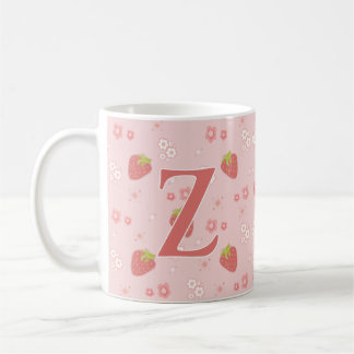 かわいいイチゴと花。 コーヒーマグカップ