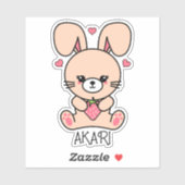 かわいいイチゴのうさぎ シール (シート)