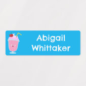 かわいいイチゴのアイスクリームサンデパーソナライズされたー ラベル (デザイン1)