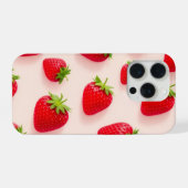 かわいいイチゴのオシャレなパターン携帯ケース iPhoneケース (裏面横)