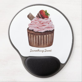 かわいいイチゴのカップケーキの水色 ジェルマウスパッド