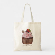 かわいいイチゴのカップケーキの水色