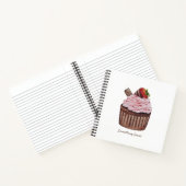 かわいいイチゴのカップケーキの水色 ノートブック (内部)
