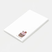 かわいいイチゴのカップケーキの水色 ポストイット (アングル)