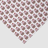 かわいいイチゴのカップケーキの水色 薄葉紙 (詳細)