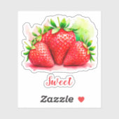 かわいいイチゴのステッカー - 甘くてジューシーな果物 シール (シート)