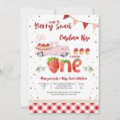 かわいいイチゴのトラックの招待状 招待状 (正面)