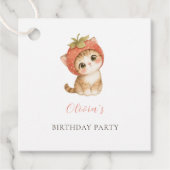 かわいいイチゴのネコの誕生日 フェイバータグ (正面)