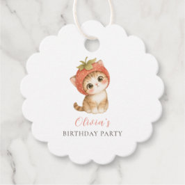 かわいいイチゴのネコの誕生日 フェイバータグ