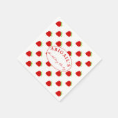 かわいいイチゴのパタパーソナライズされたーン スタンダードカクテルナプキン (角)