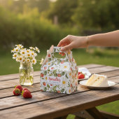 かわいいイチゴのファーストバースデーギフトボックス フェイバーボックス