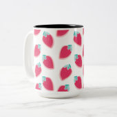 かわいいイチゴのフルーツパターン ツートーンマグカップ (正面左)