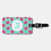 かわいいイチゴのフルーツパターン ラゲッジタグ (正面横)