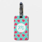 かわいいイチゴのフルーツパターン ラゲッジタグ (裏面縦)