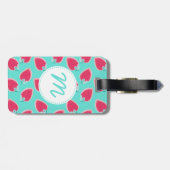 かわいいイチゴのフルーツパターン ラゲッジタグ (裏面横)