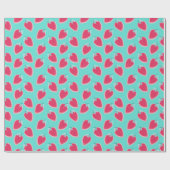 かわいいイチゴのフルーツパターン ラッピングペーパー (フラット)