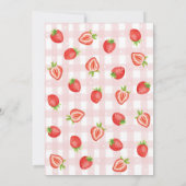 かわいいイチゴのベリーの最初の誕生日 サンキューカード (裏面)