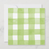 かわいいイチゴのベリースウィートギンガムベビーシャワー 招待状 (裏面)