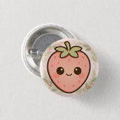 かわいいイチゴのボタン 缶バッジ (正面&裏面)