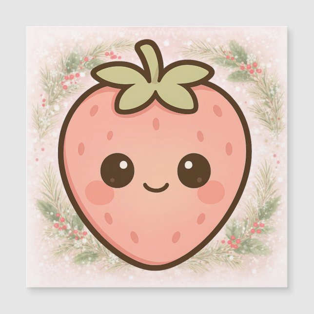 かわいいイチゴのマグネット (正面)