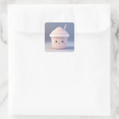 かわいいイチゴのミルクシェイク スクエアシール (バッグ)