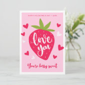 かわいいイチゴのラブベリー スイートハーツ バレンタイン シーズンカード (スタンド正面)