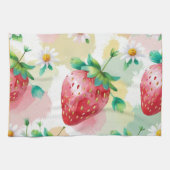 かわいいイチゴのレインボーバースデーパーティー キッチンタオル (横)