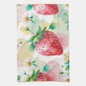 かわいいイチゴのレインボーバースデーパーティー キッチンタオル (縦)