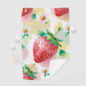 かわいいイチゴのレインボーバースデーパーティー ゴルフタオル (インサイチュ)