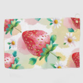 かわいいイチゴのレインボーバースデーパーティー ゴルフタオル (横)