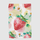 かわいいイチゴのレインボーバースデーパーティー ゴルフタオル (正面)